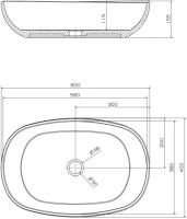 Накладная раковина Abber Kristall AT2805Onyx черная