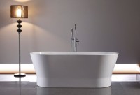 Акриловая ванна BelBagno BB406-1650-730 165x70 см, отдельностоящая, белая, овальная, на ножках, со сливом-переливом