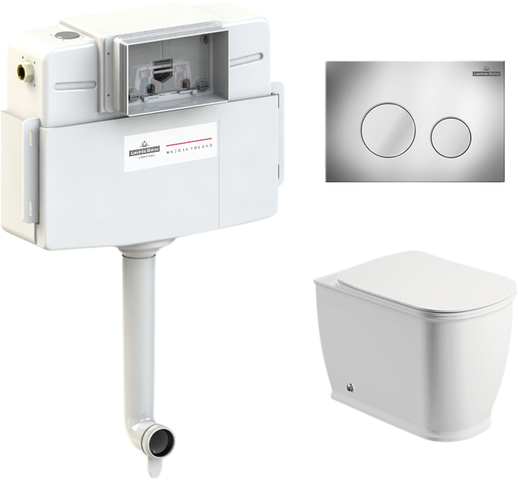Комплект Lavinia Boho Унитаз приставной Bell Pro 33014040 + Крышка-сиденье Bell Pro 33290100 с микролифтом + Бачок скрытого монтажа RelFix 38020010 + Кнопка RelFix 3805002C