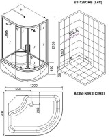 Душевая кабина Esbano ESKB129CRBL левая ориентация