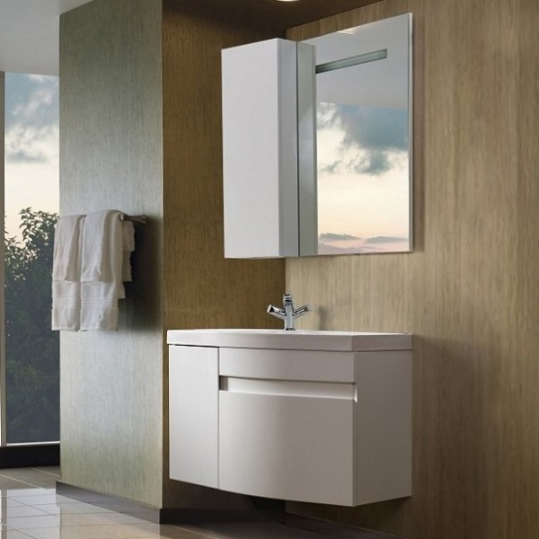 Мебель для ванной комнаты Belux Токио 80 R подвесная, белая глянцевая