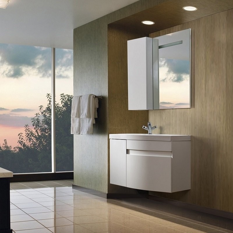 Мебель для ванной комнаты Belux Токио 80 R подвесная, белая глянцевая