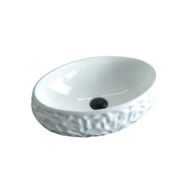 Накладная раковина GID Lago 9030wf 48 глянцевая белая, овальная, фаянс