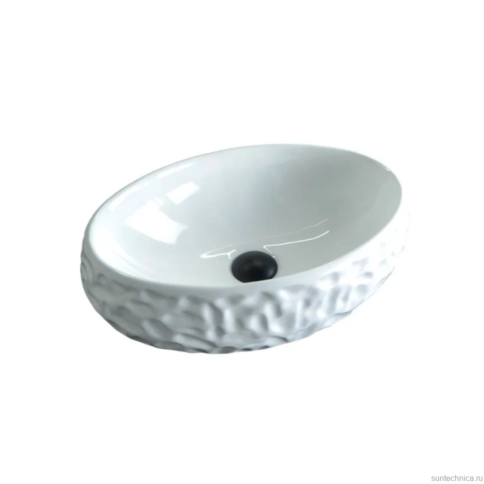 Накладная раковина GID Lago 9030wf 48 глянцевая белая, овальная, фаянс