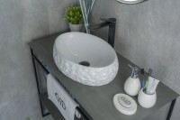 Накладная раковина GID Lago 9030wf 48 глянцевая белая, овальная, фаянс