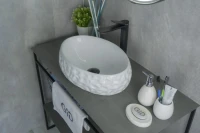 Накладная раковина GID Lago 9030wf 48 глянцевая белая, овальная, фаянс