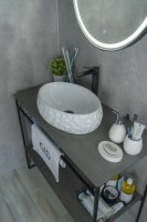 Накладная раковина GID Lago 9030wf 48 глянцевая белая, овальная, фаянс