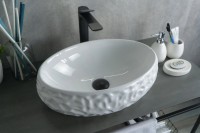 Накладная раковина GID Lago 9030wf 48 глянцевая белая, овальная, фаянс