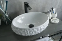 Накладная раковина GID Lago 9030wf 48 глянцевая белая, овальная, фаянс
