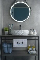 Накладная раковина GID Lago 9030wf 48 глянцевая белая, овальная, фаянс