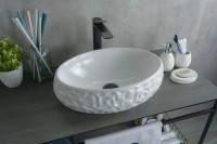 Накладная раковина GID Lago 9030wf 48 глянцевая белая, овальная, фаянс