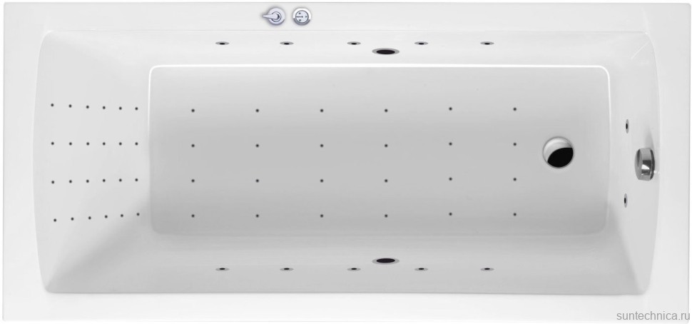 Акриловая ванна Excellent Aquaria Aquaria WAEX.AQU17.NANO 170x75 см, левая, встраиваемая, с гидромассажем, белая, со сливом-переливом