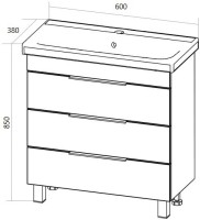Мебель для ванной комнаты 1MarKa Gaula 60Н black