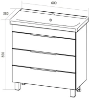 Мебель для ванной комнаты 1MarKa Gaula 60Н black Мебель для ванной комнаты 1MarKa Gaula 60Н black