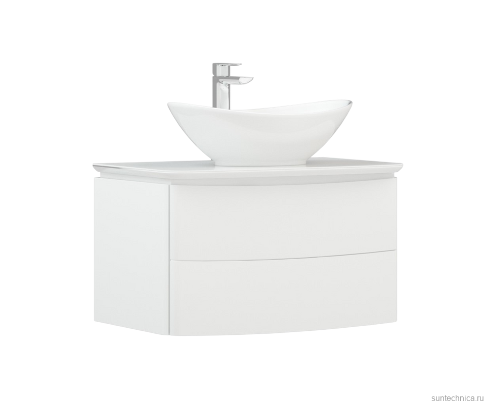 Тумба под раковину со столешницей Corozo Вико 75 Z2 подвесная, белая