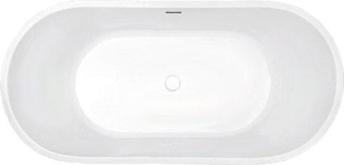 Акриловая ванна Abber AB9203-1.4 140x70 см, отдельностоящая, белая, овальная, с каркасом, со сливом-переливом