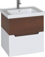 Тумба с раковиной SanStar Valencia 80 подвесная, орех ноче эко, белая