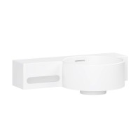 Раковина подвесная Belux Аврора 4810924297648 R 55 матовая белая, прямоугольная, искусственный камень, со столешницей слева