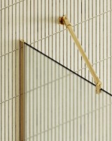 Душевая перегородка Maybahglass MGD-690-3у 89 см, профиль золото, стекло сатин