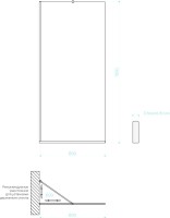 Душевая перегородка Maybahglass MGD-690-3у 89 см, профиль золото, стекло сатин