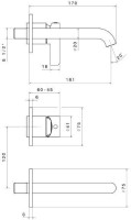 Смеситель для раковины KERAMA MARAZZI Linea 71028EKM.21.018 С ВНУТРЕННЕЙ ЧАСТЬЮ хром глянец