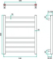Полотенцесушитель водяной Grota Eco Classic 53х60