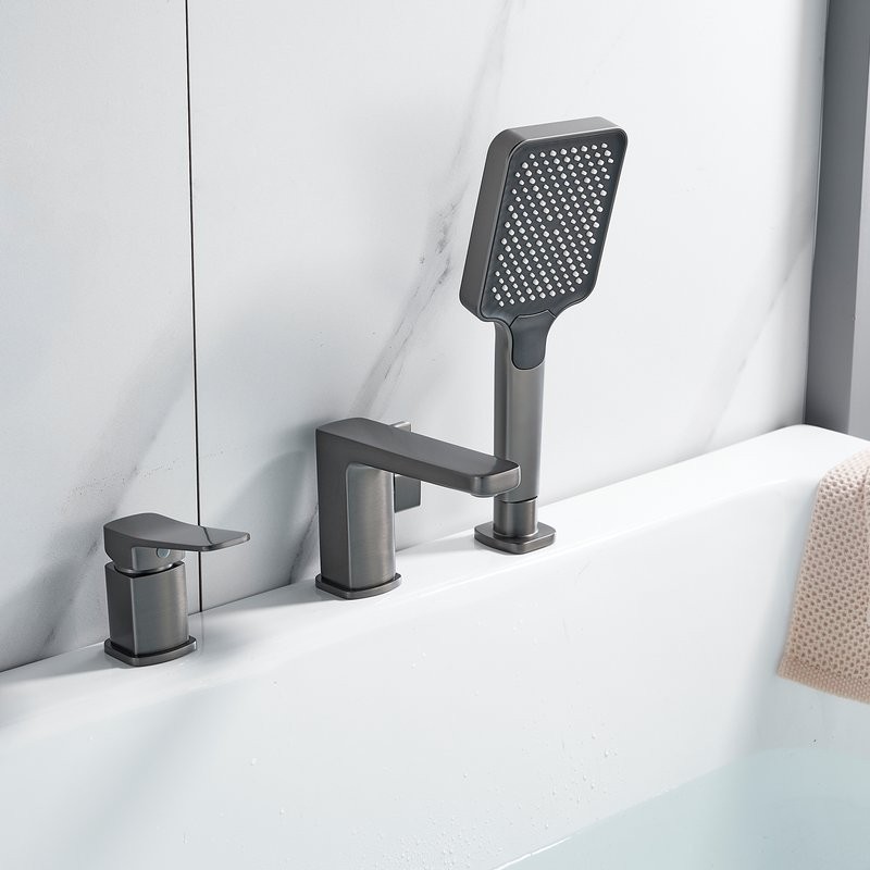 Смеситель на борт ванны Shevanik S9912T оружейная сталь