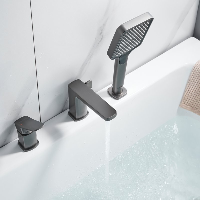 Смеситель на борт ванны Shevanik S9912T оружейная сталь