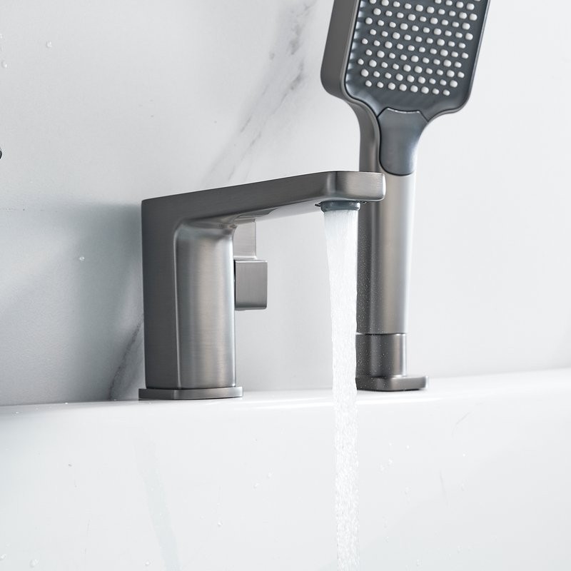 Смеситель на борт ванны Shevanik S9912T оружейная сталь