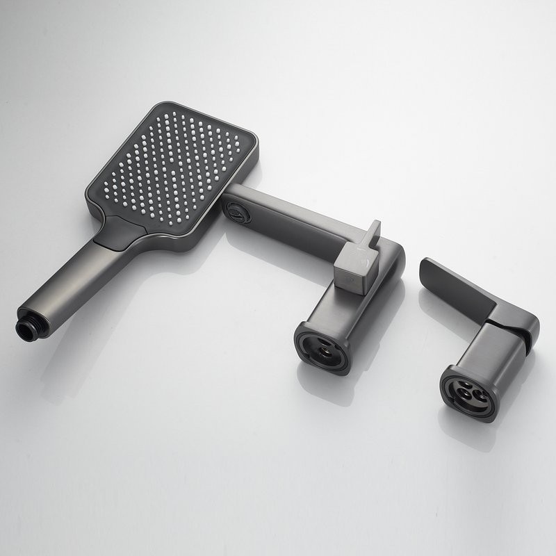 Смеситель на борт ванны Shevanik S9912T оружейная сталь