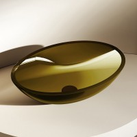 Накладная раковина Abber Kristall AT2802Vesuvian 50 оливковая, овальная