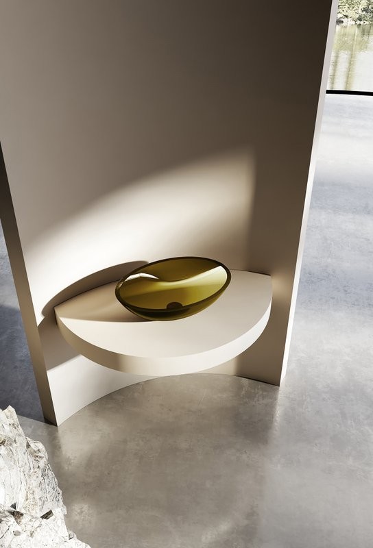 Накладная раковина Abber Kristall AT2802Vesuvian 50 оливковая, овальная