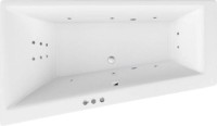 Акриловая ванна Excellent Sfera Slim WAEX.SFL17S.SMART L 170x100 см, угловая, левая, встраиваемая, с гидромассажем, белая, асимметричная, с каркасом, со сливом-переливом