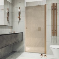Душевая дверь в нишу Maybahglass MGD-811-2 90 см, профиль бронза, стекло бронза матовое