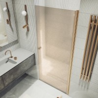 Душевая дверь в нишу Maybahglass MGD-811-2 90 см, профиль бронза, стекло бронза матовое