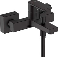 Душевой комплект Смеситель Hansgrohe Vernis Shape 71450670 черный + Стойка 26289670 Showerpipe 230 1jet Reno EcoSmart, черный