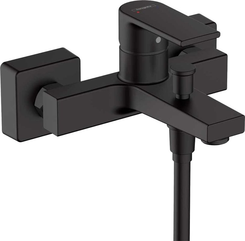 Душевой комплект Смеситель Hansgrohe Vernis Shape 71450670 черный + Стойка 26289670 Showerpipe 230 1jet Reno EcoSmart, черный