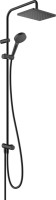 Душевой комплект Смеситель Hansgrohe Vernis Shape 71450670 черный + Стойка 26289670 Showerpipe 230 1jet Reno EcoSmart, черный