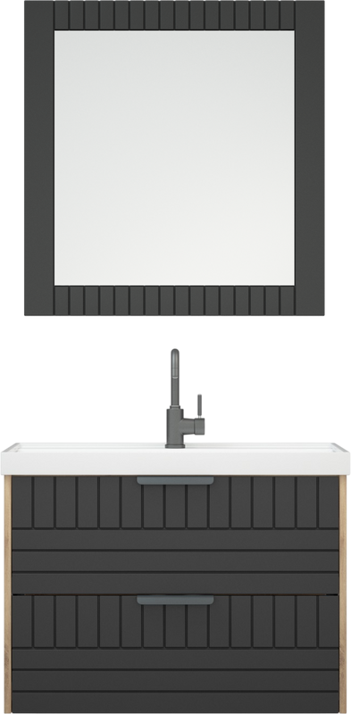 Мебель для ванной комнаты Corozo Инди 80 дуб канзас, графит