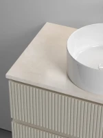 Тумба под раковину со столешницей Sancos Snob T 80 beige soft, столешница бежевая, с отв. под смеситель