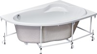 Акриловая ванна Roca Luna R 170x115 см, угловая, правая, пристенная, белая, асимметричная, с каркасом, со сливом-переливом