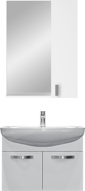 Мебель для ванной комнаты 1MarKa Вита 65П с 2 дверцами, белый глянец