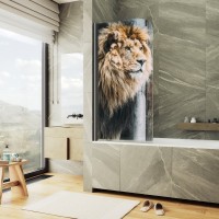 Шторка на ванну Maybahglass MGV-930-ФП001-6 80 см, профиль черный
