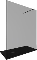 Душевая перегородка Allen Brau Infinity 1 3.21034.BBA.T 160 см, профиль черный браш, стекло тонированное