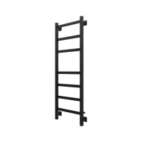 Полотенцесушитель электрический Grota Nosto 430х1200 RAL9005 EL 120x45 см, подключение справа, слева, скрытое подключение справа, матовый черный, лесенка, из стали