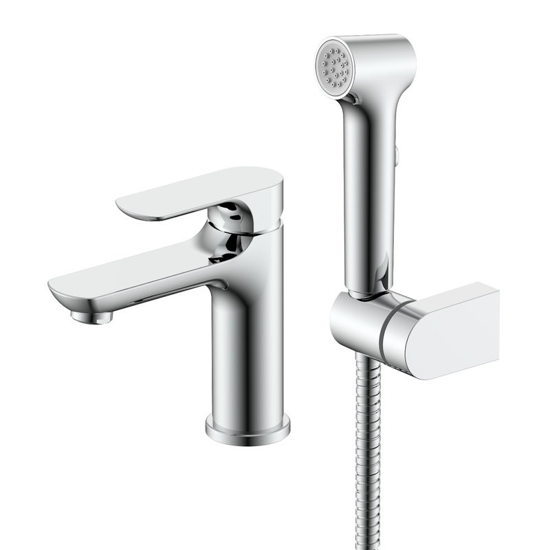 Смеситель для раковины с гигиеническим душем Raglo R03.12, хром