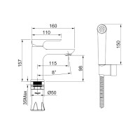 Смеситель для раковины с гигиеническим душем Raglo R03.12, хром Смеситель для раковины с гигиеническим душем Raglo R03.12, хром