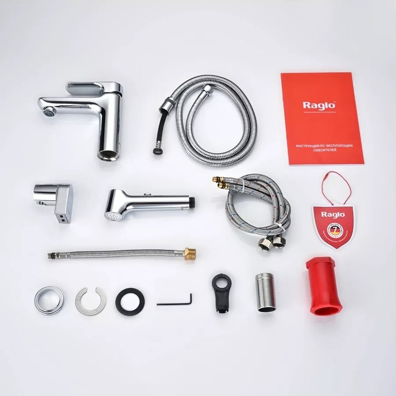Смеситель для раковины с гигиеническим душем Raglo R03.12, хром