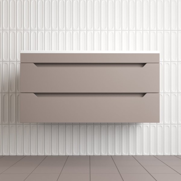 Тумба под раковину без столешницы Style Line Остин 100 подвесная, тауп темный эмаль plus