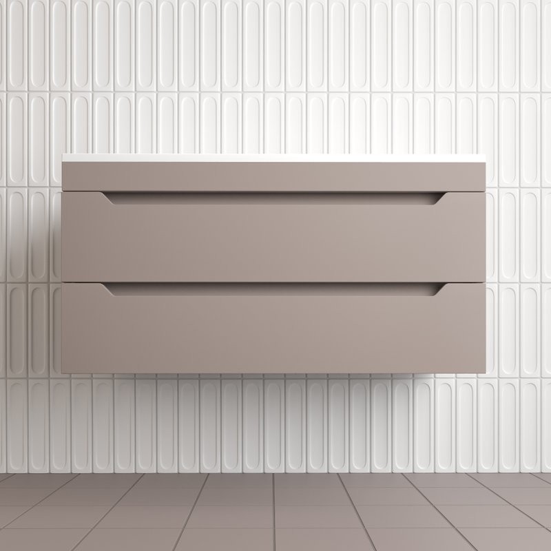 Тумба под раковину без столешницы Style Line Остин 100 подвесная, тауп темный эмаль plus